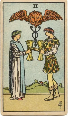 Two of Cups, Upright