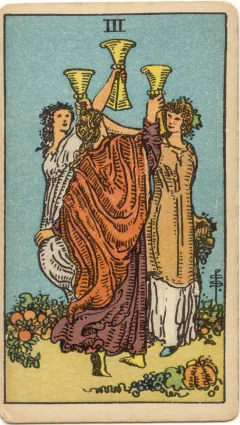Three of Cups, Upright