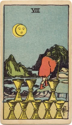 Eight of Cups, Upright