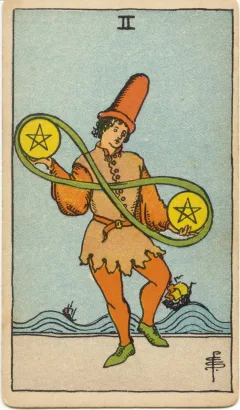 Two of Pentacles, Upright