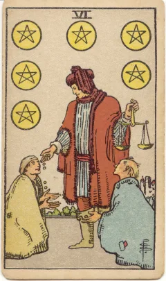 Six of Pentacles, Upright