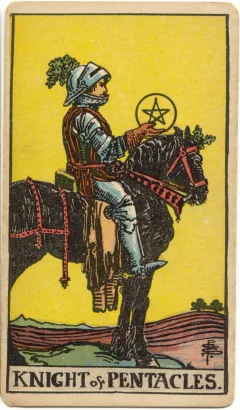 Knight of Pentacles, Upright