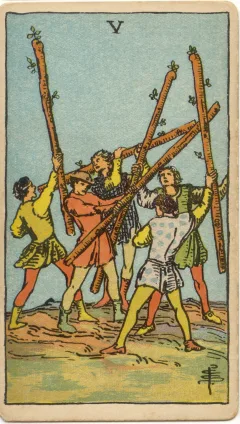Five of Wands, Upright