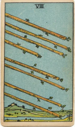Eight of Wands, Upright